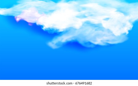 eps10. White cloud against the blue sky. Vector illustration