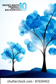 eps10, winter background, a tree in the snow