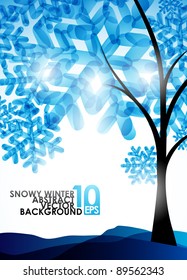 eps10, winter background, a tree in the snow