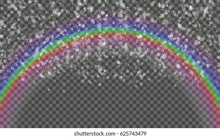 eps10.Blurred drops on the background of the rainbow. Transparent background. Vector illustration