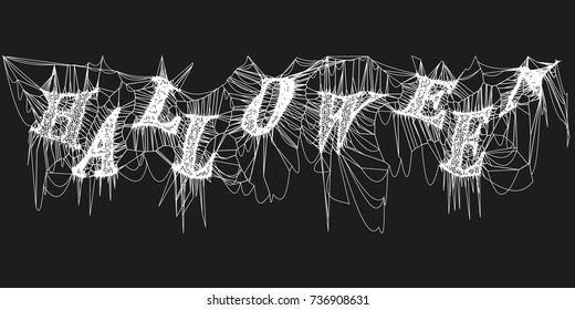 eps10.Cobweb, isolated on black. Spiderweb for Halloween design.