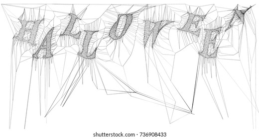 eps10.Cobweb, isolated on white, transparent background. Spiderweb for Halloween design.