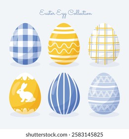 EPS10Easter Egg Collection in Yellow and Blue Tones