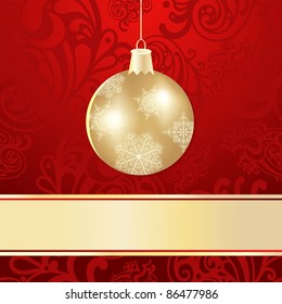 eps10,vector christmas background with golden ball