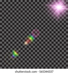 eps10.Vector transparent sunlight special lens flare light effect.