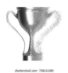 eps10.Winner cup isolated. Silver trophy on white background. illustration.