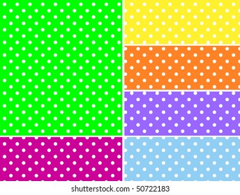 Eps8.  Dotted vector swatches in six spring colors.