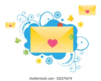 EPS8 vector. E-mail with the clouds on  white background