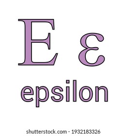 epsilon greek letter symbol on white background