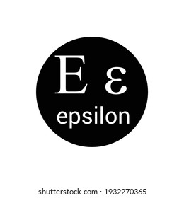 epsilon greek letter symbol on white background