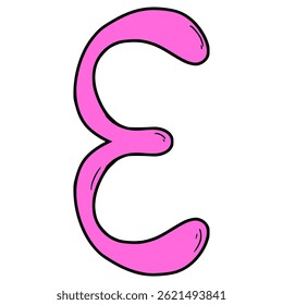 epsilon symbol illustration hand drawn isolated vector