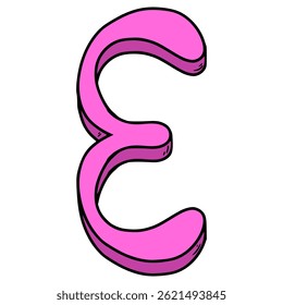 epsilon symbol illustration hand drawn isolated vector