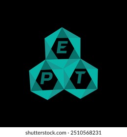 Logotipo minimalista creativo de la letra del EPT. EPT diseño de logotipo de letra de alfabeto de iniciales de Vector únicas
