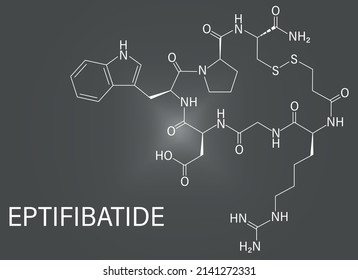 Eptifibatide Anticoagulant Drug Molecule. Skeletal Formula.