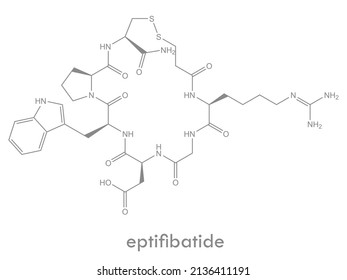 Eptifibatide Structure. Antiplatelet Drug Molecule.