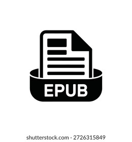 ícone de arquivo epub com documento e base curva