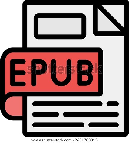 EPUB Line Filled Icon Design
