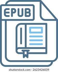 EPUB Line Two Colour Icon