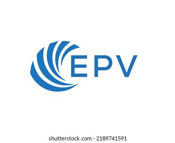 Diseño del logotipo de la letra EPV sobre fondo blanco. Concepto del logo de la carta circular creativa EPV. Diseño de letras EPV.
