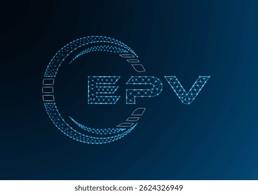 Diseño de Vector de logotipo de letra de polietileno baja EPV. Diseño de logotipo de poliéster inferior de EPV. Logotipo de poliéster bajo.