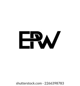 logotipo de monograma de la carta inicial EPW