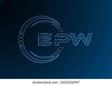 EPW low poly letter logo vector design. EPW lower poly logo design. Low poly logo.