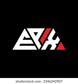 EPX triangle letter logo design with triangle shape. EPX triangle logo design monogram. EPX triangle vector logo template with red color. EPX triangular logo Simple, Elegant, and Luxurious design.
