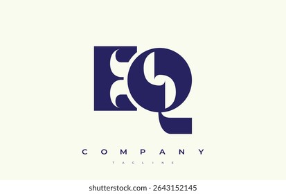EQ Abstract Geometric Logo Design. Modern and elegant logo design with simplistic typography elements, showcasing branding excellence.