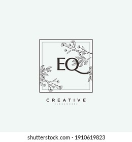 EQ Beauty vector initial logo art, handwriting logo of initial signature, wedding, fashion, jewerly, boutique, floral and botanical with creative template for any company or business.