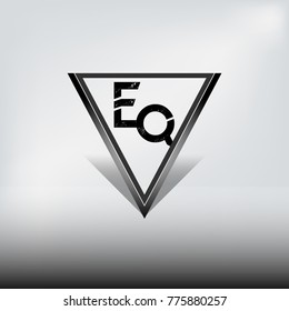 EQ DARK TRIANGLE LOGO with Highlight,Shadow and a Beam of light in the Background