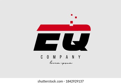 eq e q alphabet letter logo combination in red and black color. Creative icon design for business and company 