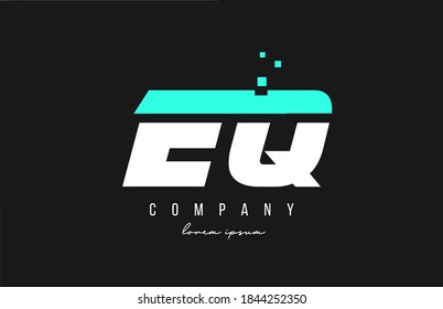 eq e q alphabet letter logo combination in blue and white color. Creative icon design for business