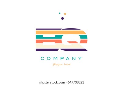 eq e q alphabet letter logo 