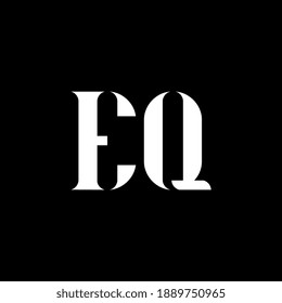 Logo simple y limpio de color blanco EQ.