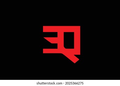 EQ elegant logo with initials for company -vector