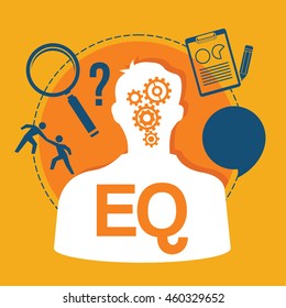 EQ emotional quotient intelligence vector illustration design