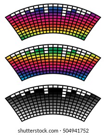 Eq, equalizer in 3 color with arch distortion