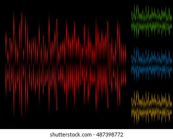 eq, equalizer element. bar chart, bar graph with irregular random dynamic lines Eps 10 vector illustration