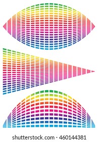 Eq - equalizer templates for music, audio related design. Grid of rectangles with distortions generic elements