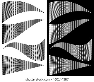 Eq - equalizer templates for music, audio related design. Grid of rectangles with distortions generic elements
