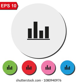 EQ flat round colorful vector icon.