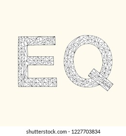 EQ hand drawn coloring book. Emotional quotient design vector illustration.