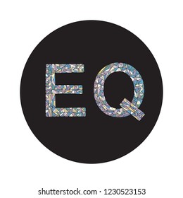 EQ hand drawn sign vector illustration. Emotional quotient design.