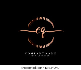 EQ handwriting initial  logo vector