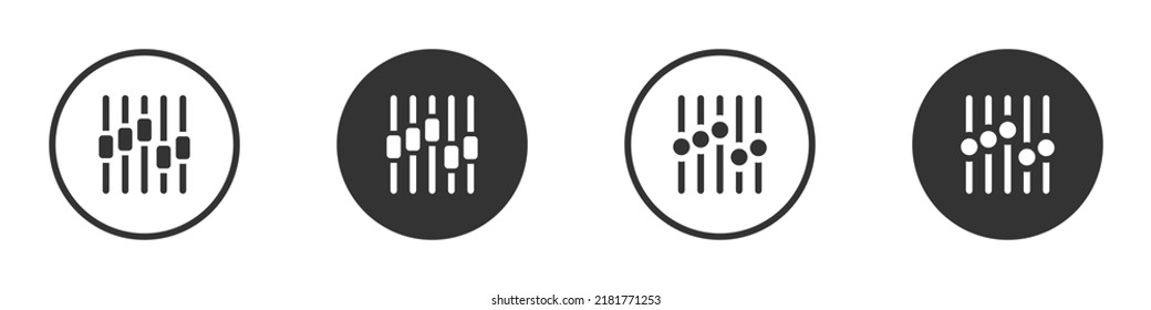 EQ icon. Slider icon. Sound mixer symbol. Vector illustration.