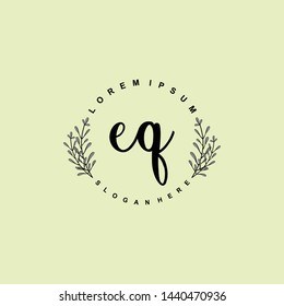 EQ Initial beauty floral logo template