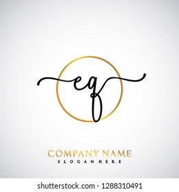 EQ Initial Handwriting logo template vector