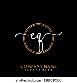 EQ Initial Handwriting logo template vector