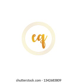 EQ  Initial Handwriting logo template vector