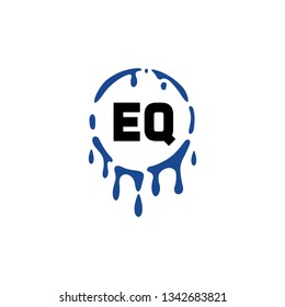 EQ  Initial Handwriting logo template vector